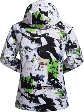 Комплект чоловічий гірськолижний костюм: куртка та штани, зимовий, водонепроникний, вітронепроникний, з капюшоном, захист від снігу, для сноубордингу та лижного спорту, білий/зелений (зелений, XL)