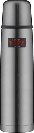 Термос із нержавіючої сталі Thermos Light & Compact 1 л, сірий, із чашкою, 24 год гарячий/холодний, герметичний, без BPA, для напоїв, підходить для посудомийної машини