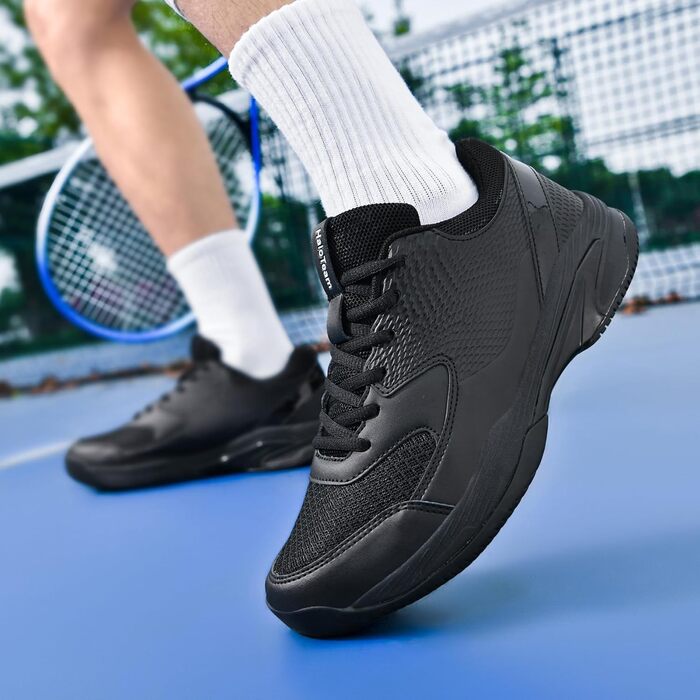 Чоловічі тенісні кросівки HaloTeam: модні, антиковзкі, легкі, дихаючі, для фітнесу, спорту, бадмінтону, сквошу, волейболу, розміри 38-45 (39.5 EU Wide, 5803 Black)