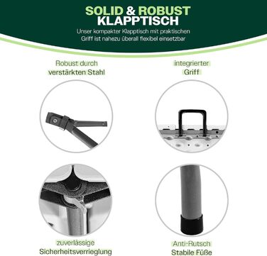 Складаний туристичний стіл Blumixx 180x74x74 - Легкий, стійкий, для кемпінгу, саду, балкону, фестивалів та відпочинку на природі.