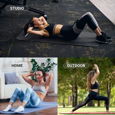 Гімнастичний килимок MSPORTS Premium 190x80x1,5 см, бежево-карамельний, без фталатів, з ременем і постером, фітнес-мат для йоги та тренувань, шкіряний до шкіри