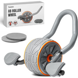 Ролер для пресу DMoose з наколінниками для тренування пресу та кора. Ідеально для дому та фітнесу (сірий)