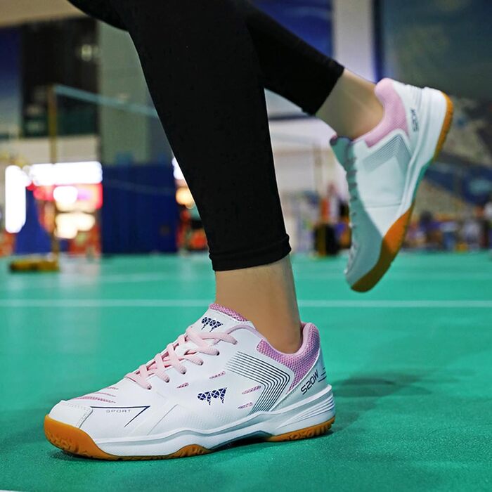 Унісекс тенісні кросівки: легкі, дихаючі, для залу та вулиці (білий рожевий, 40 EU)