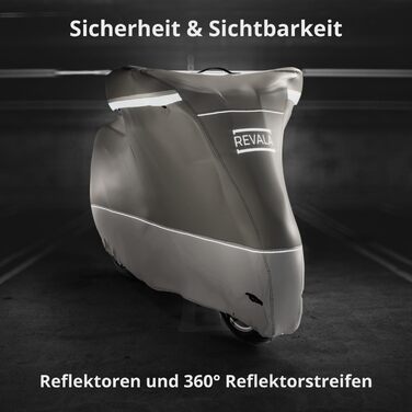 REVALA® Захисний чохол для мотоцикла Outdoor & Indoor | Водонепроникний гараж для мотоцикла | Міцний чохол для скутера | Стійкий до спеки + сумка | 225x100x125 см