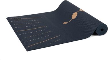 Йога мат Bodhi Leela Collection | Нековзна спортивна мат | Безпечна та миюча мат | PVC мат для йоги, пілатесу та гімнастики (Lunalign, темно-синій)