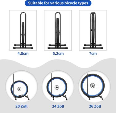 Підставка для велосипеда TLGREEN на підлогу, знімна, для велосипедів, ширина шини до 80 мм, 20-28 дюймів, утримувач заднього колеса, Radständer для гірського велосипеда, шосе, MTB, стабільна, чорна