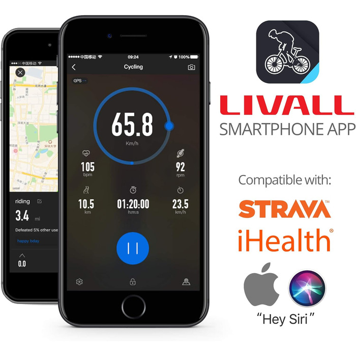 Розумний велосипедний шолом Livall BH60SE PLUS Bluetooth з бездротовим пультом, чорний