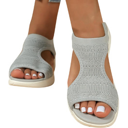 Ортопедичні сандалії для жінок літні, зручні, миючі, на застібці-лямці, спортивні сандалії з м'якою устілкою, для активного відпочинку та трекінгу, повсякденні, сітка, платформа, розмір 37-43, сірий