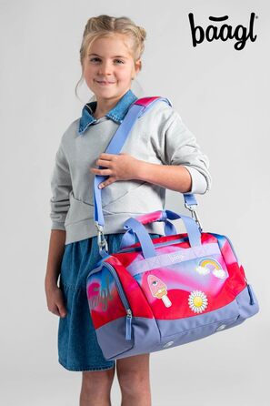 Спортивна сумка для хлопчиків Baagl, дитяча дорожня сумка, пляжна сумка. Компактна та міцна для спорту, школи та подорожей (з м'ячем для футболу)