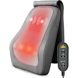 Масажер COFIER для шиї та спини з підігрівом, 4D шиацу, масажна подушка для плечей, спини, ніг, подарунок для чоловіків і жінок, сірий