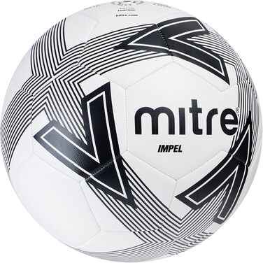 Футбольний м'яч Mitre Impel L30P біло-чорний, зносостійкий та стійкий до деформації