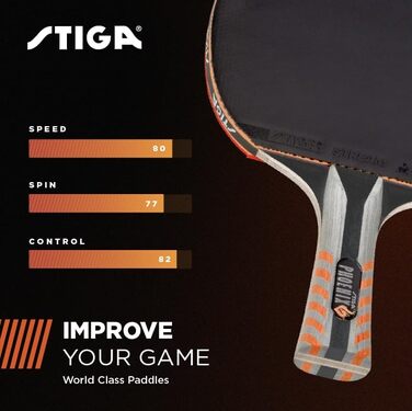 Пін-понг лопатка STIGA Phoenix: 5-шарів, надлегка, губка 2 мм, флатова ручка, для змагань та сім'ї