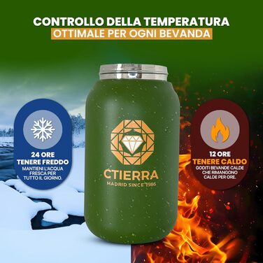 Термос CTIERRA 2 літри з нержавіючої сталі, без BPA, герметичний, пляшка для води для спорту, фітнесу та подорожей