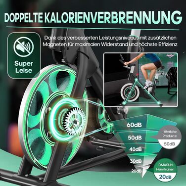 Ергометр DMASUN для дому з регульованим магнітним опором, стійкою для гантелей, важким маховиком, LCD-монітором, регульованою висотою, фітнес-велосипед до 180 кг, зелений [2026 Модель]