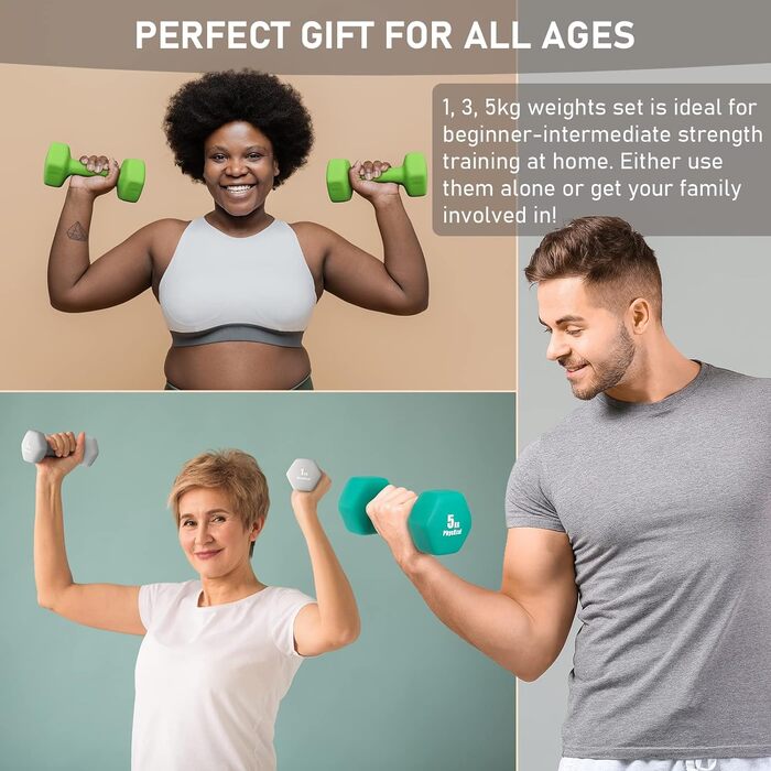 Набір гантелей Kurzhantel-Set для дому та фітнес-залу, 18 кг (небо, лайм, зелений)