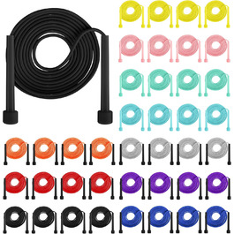 Стрибкова скакалка Aodaer PVC з регулюванням, для дітей, багатокольорова, з пластиковими ручками, легка, для фітнесу та змагань