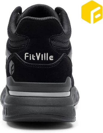 Чоловічі кросівки для бігу FitVille широкі (46 EU) - чорний, зручні, стильні, для ходьби та спорту