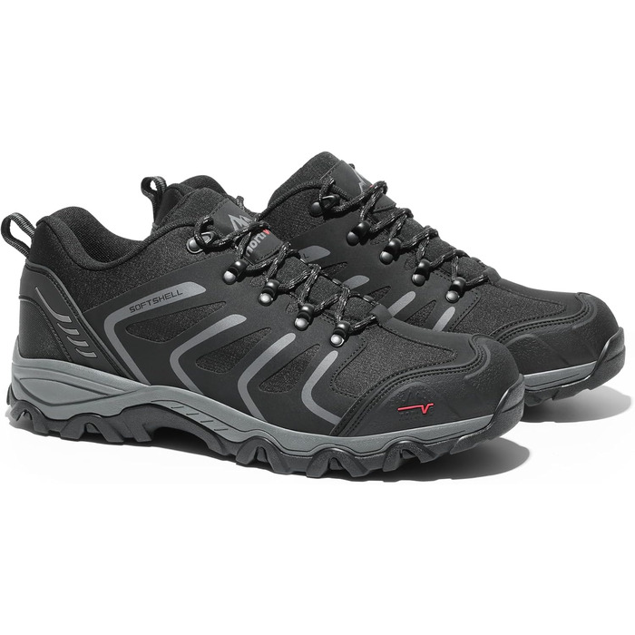 Чоловічі водонепроникні трекінгові черевики NORTIV 48 EU (широкі) - чорний, темно-сірий