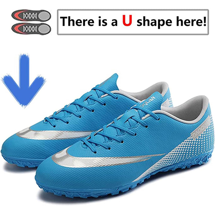 Дитячі футбольні бутси для хлопчиків та дівчаток, Indoor/Outdoor, Anti-Slip, з амортизацією, розмір 33 EU, блакитні