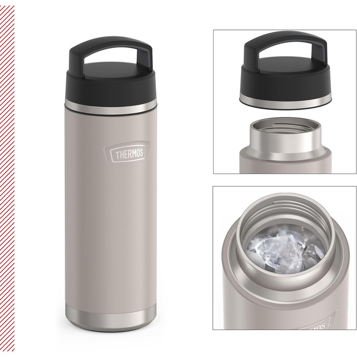 Термос Thermos Icon 710 мл, нержавіюча сталь, ізольована пляшка для напоїв, бежевий, збереження тепла 18 годин/холоду 24 години, герметична, без BPA, для гарячих і холодних напоїв, підходить для посудомийної машини