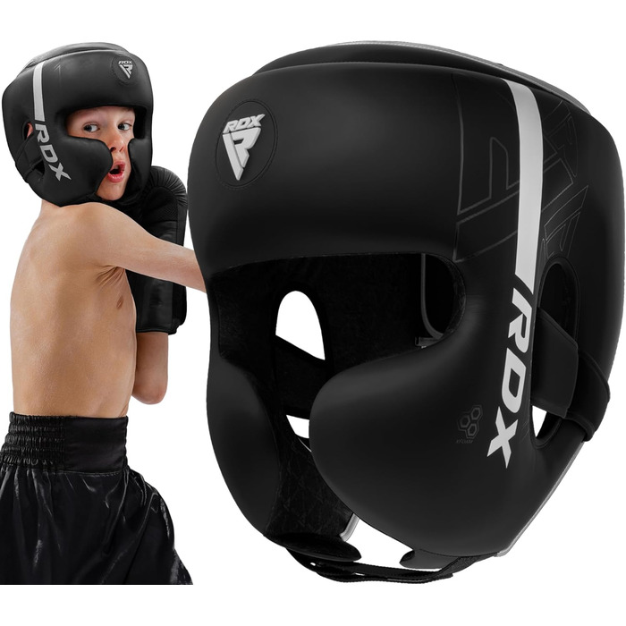 Дитячий боксерський шолом RDX для кікбоксингу, MMA, карате, муай-тай та тхеквондо, захисний шолом із Maya Hide шкіри, білий