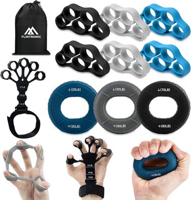 Флінтронік Гріффкрафттрейнер: Набір для тренування рук та пальців, 3 рівні опору. Ідеально для скелелазіння, гри на гітарі та піаніно