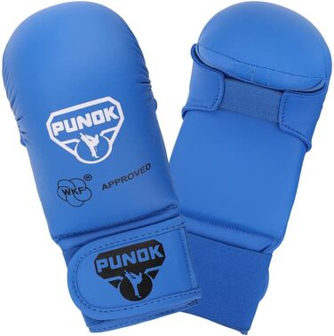 Рукавички для карате Punok Kumite WKF сертифіковані, сині, професійні, для змагань і тренувань, для чоловіків і жінок, комфортні та захисні, розмір S