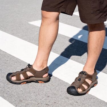 Чоловічі сандалі Mishansha закриті, дихаючі, водонепроникні, протиковзкі для активного відпочинку, розмір 43 EU, коричневі