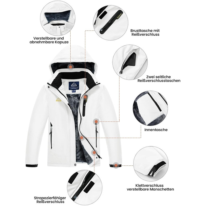 Жіноча зимова куртка Ysento: водонепроникна, софтшел, тепла, вітрозахисна, для сноуборду та активного відпочинку (біла, розмір S)