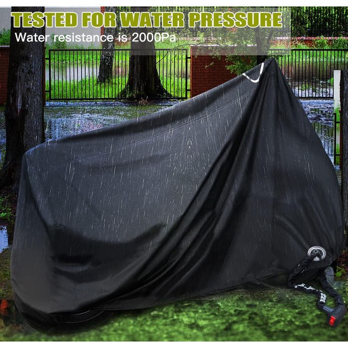 Водонепроникний чохол для велосипеда з щільного оксфордського полотна з кільцями для замка, ПУ-покриття, 200 x 110 x 90CM, з сумкою для зберігання, для зовнішнього використання