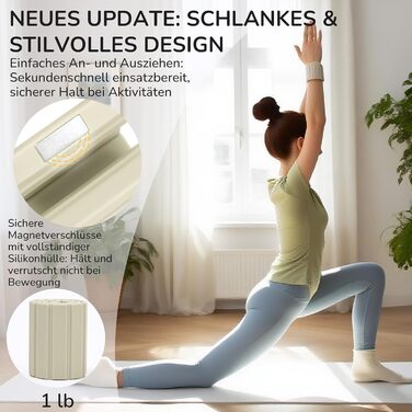 Ваги для зап'ястя та щиколоток магнітні, 0.5KG/1KG, регульовані, для йоги, пілатесу, плавання, фітнесу, силікон, білий