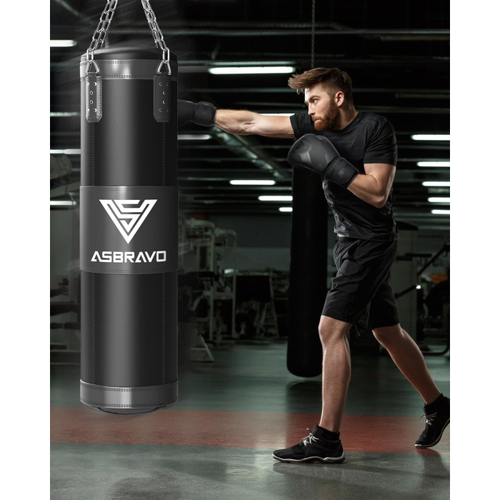 Боксерський мішок ASBRAVO 4 фути, набір для дорослих з рукавичками 12oz, для боксу, ММА, муай-тай, кікбоксингу, домашній спортзал, оксфорд, порожній