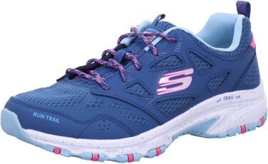 Кросівки Skechers блакитні з сіткою та шкіряними вставками, рожева окантовка (39.5 EU)