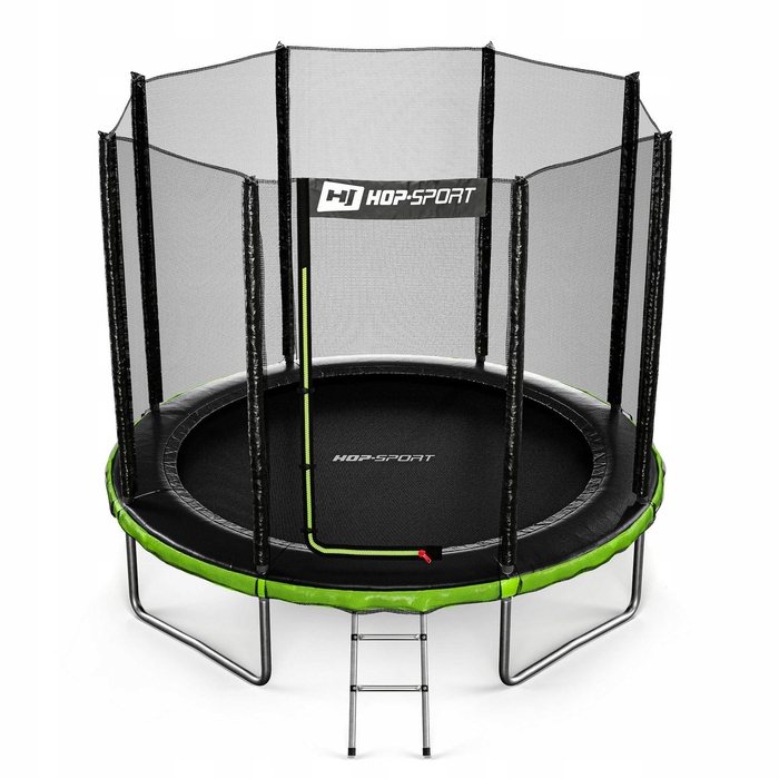 Батут із зовнішньою захисною сіткою Hop-Sport 8ft (244 см), чорно-зелений