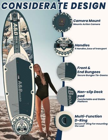 Надувний SUP-борд ABBOARD 335 см для двох осіб, зелений – комплект з преміум аксесуарами, вантажність 200 кг