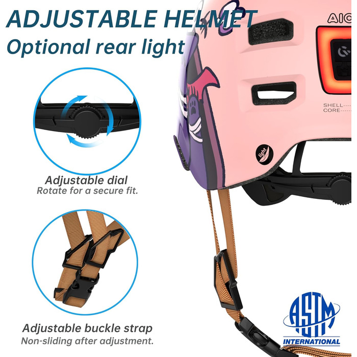 Захисний шолом Skaterhem для скейтборду, електросамокату, BMX (унісекс, регульований, M, рожевий)