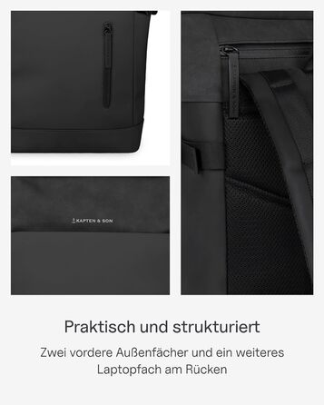 Рюкзак Kapten & Son Aarhus 14 л для ноутбука 14'', водостійкий, міський, універсальний, для жінок і чоловіків, ролтоп, для подорожей, навчання та роботи