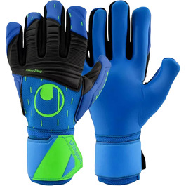 Воротарські рукавички Uhlsport Aquasoft HN для дорослих, водостійкі, з фіксацією зап'ястя, для футболу, сині/чорні/салатові