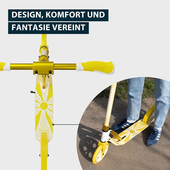 Самокат HUDORA BigWheel 205 Advanced Daydream - до 100 кг, регульована висота, складаний, для дітей, підлітків та дорослих