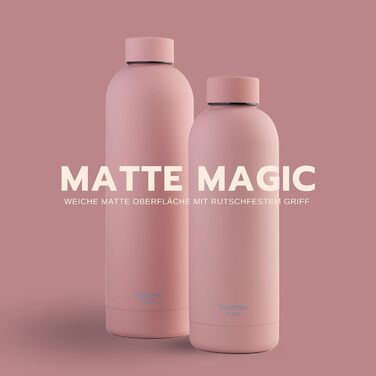 Термос-пляшка з нержавіючої сталі Thermo Flow 500 мл Blush Pink – ізольована, герметична, без BPA, для газованої води, дітей, школи та активного відпочинку