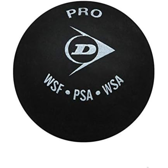 Сквош-м'ячі Dunlop Pro дві жовті крапки, 12 шт, офіційні турнірні, чорні