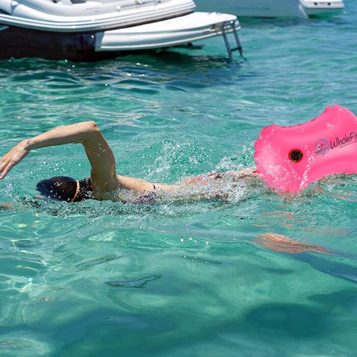 Надувна плавуча куртка WholeFire 20L рожева: водонепроникна сумка, висока видимість для плавання, каякінгу, снорклінгу та триатлону