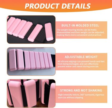 Набір манжет для ніг та зап'ясть з регулюванням ваги, 2 шт (0,45 кг) для фітнесу, йоги, пілатесу та кардіо