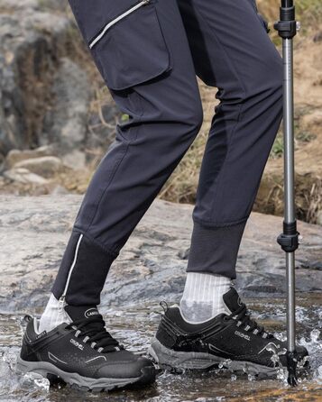 Туфлі для хайкінгу/трекінгу чоловічі та жіночі, водонепроникні, легкі, дихаючі, 38-46 EU (44 EU, чорний/сірий)