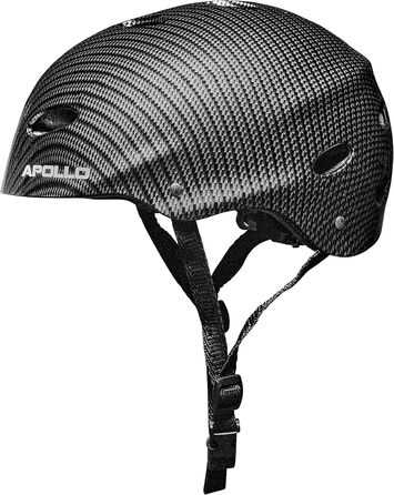 Шолом для скейтборду, самоката, BMX Apollo Bright Carbon, дитячий та дорослий, регульований, розмір L/XL (56-61 см)
