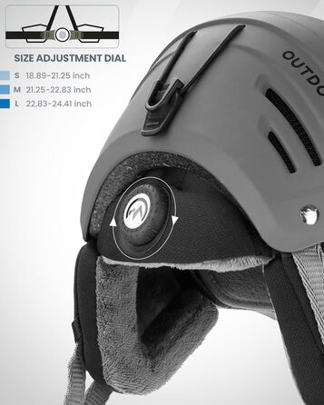 Шолом OutdoorMaster Kelvin II унісекс для сноубордингу та катання на лижах, сірий матовий (48-54 см)