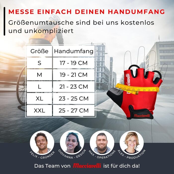 Велосипедні рукавички MACCIAVEI для чоловіків та жінок - MTB рукавички Habfinger - літні велоспортивні рукавички для гірського велосипеда, шосе та даунхілу (XL, Червоний)