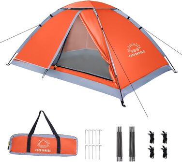 Купол намет для кемпінгу на 1-2 особи, легкий, портативний, водонепроникний, для дорослих, армійного кольору (зелений/помаранчевий)