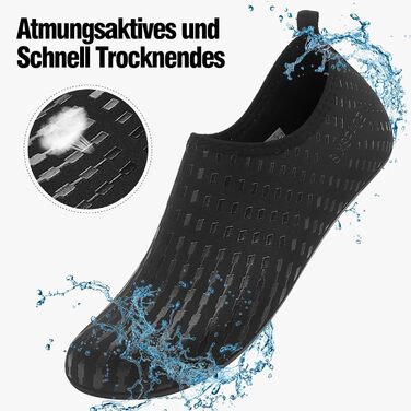 Водні черевики Sixspace для чоловіків та жінок. Дихаючі плавальні черевики для пляжу, дайвінгу, йоги та спортзалу. Розміри 34-47. Чорний.