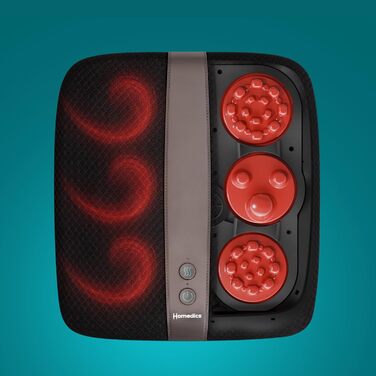 Електричний масажер для ніг HoMedics Shiatsu Deluxe з підігрівом - Шиацу масаж, 28 рухомих головок, управління дотиком до пальців ніг, для зняття болю та втоми